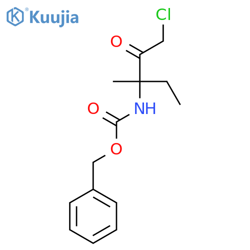 benzyl N-(1-chloro-3-methyl-2-oxopentan-3-yl)carbamate structure