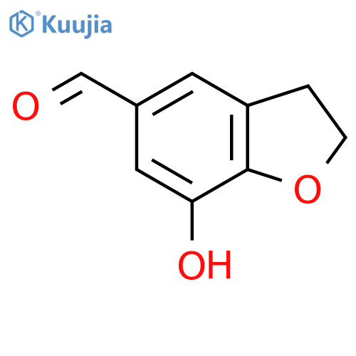 7-Hydroxy-2,3-dihydro-1-benzofuran-5-carbaldehyde structure