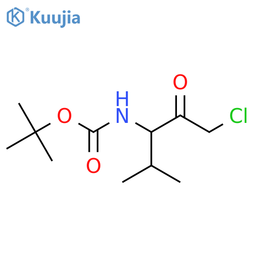 tert-butyl N-(1-chloro-4-methyl-2-oxopentan-3-yl)carbamate structure