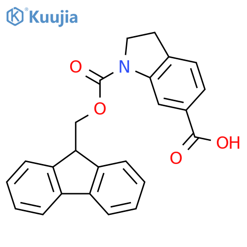 1-[(9H-FLUOREN-9-YLMETHOXY)CARBONYL]-2,3-DIHYDRO-1H-INDOLE-6-CARBOXYLIC A+ structure