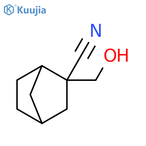 2-(hydroxymethyl)bicyclo[2.2.1]heptane-2-carbonitrile structure