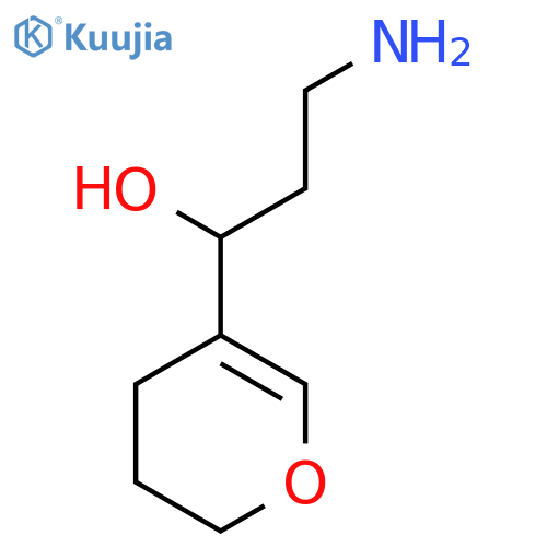 3-amino-1-(3,4-dihydro-2H-pyran-5-yl)propan-1-ol structure
