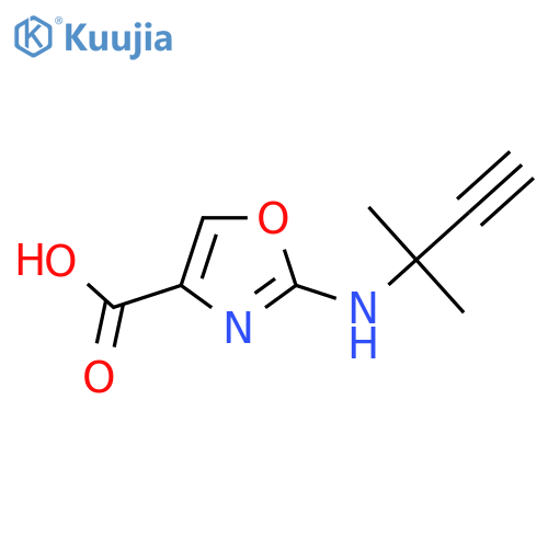 2-(2-methylbut-3-yn-2-yl)amino-1,3-oxazole-4-carboxylic acid structure