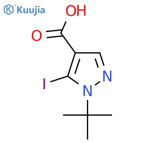 1-tert-butyl-5-iodo-1H-pyrazole-4-carboxylic acid structure