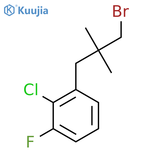 1-(3-bromo-2,2-dimethylpropyl)-2-chloro-3-fluorobenzene structure