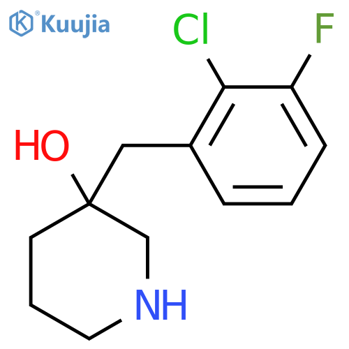 3-(2-chloro-3-fluorophenyl)methylpiperidin-3-ol structure