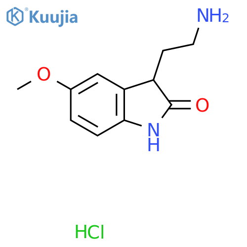 3-(2-Amino-ethyl)-5-methoxy-1,3-dihydro-indol-2-one hydrochloride structure