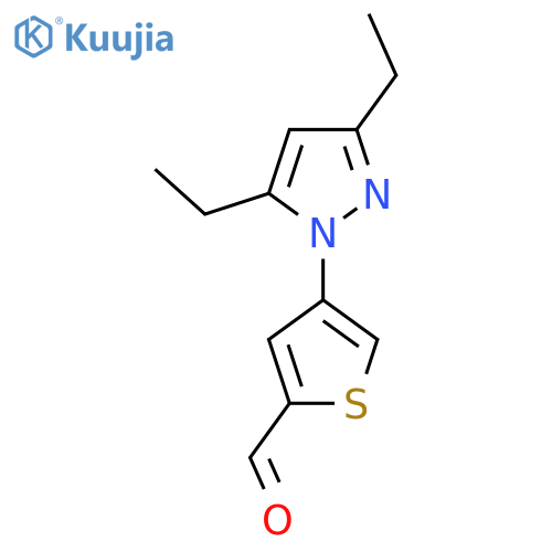 4-(3,5-diethyl-1H-pyrazol-1-yl)thiophene-2-carbaldehyde structure