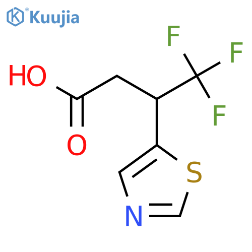 4,4,4-trifluoro-3-(1,3-thiazol-5-yl)butanoic acid structure