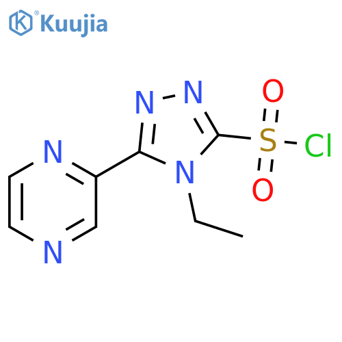4-ethyl-5-(pyrazin-2-yl)-4H-1,2,4-triazole-3-sulfonyl chloride structure