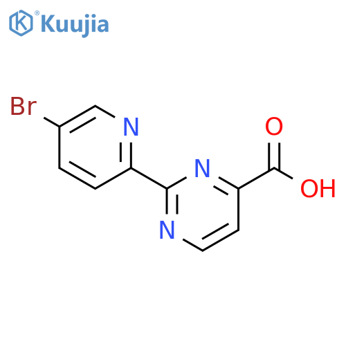 4-Pyrimidinecarboxylic acid, 2-(5-bromo-2-pyridinyl)- structure