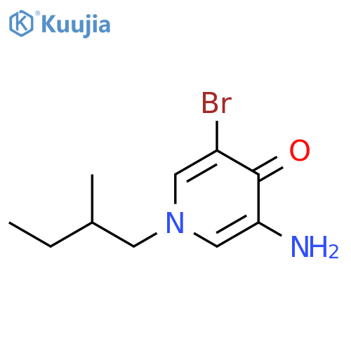 3-amino-5-bromo-1-(2-methylbutyl)-1,4-dihydropyridin-4-one structure