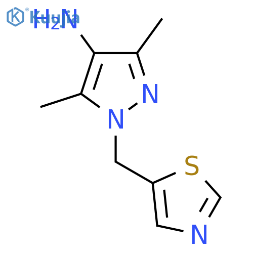 3,5-dimethyl-1-(1,3-thiazol-5-yl)methyl-1H-pyrazol-4-amine structure