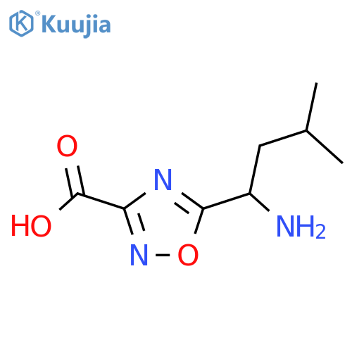 5-(1-amino-3-methylbutyl)-1,2,4-oxadiazole-3-carboxylic acid structure