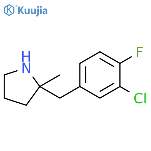 2-(3-chloro-4-fluorophenyl)methyl-2-methylpyrrolidine structure
