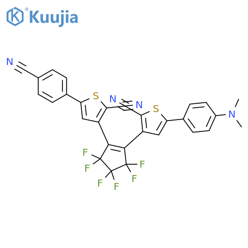 2-Thiophenecarbonitrile, 3-[2-[2-cyano-5-(4-cyanophenyl)-3-thienyl]-3,3,4,4,5,5-hexafluoro-1-cyclopenten-1-yl]-5-[4-(dimethylamino)phenyl]- structure