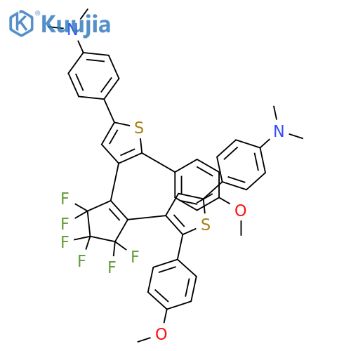 Benzenamine, 4,4'-[(3,3,4,4,5,5-hexafluoro-1-cyclopentene-1,2-diyl)bis[5-(4-methoxyphenyl)-4,2-thiophenediyl]]bis[N,N-dimethyl- structure