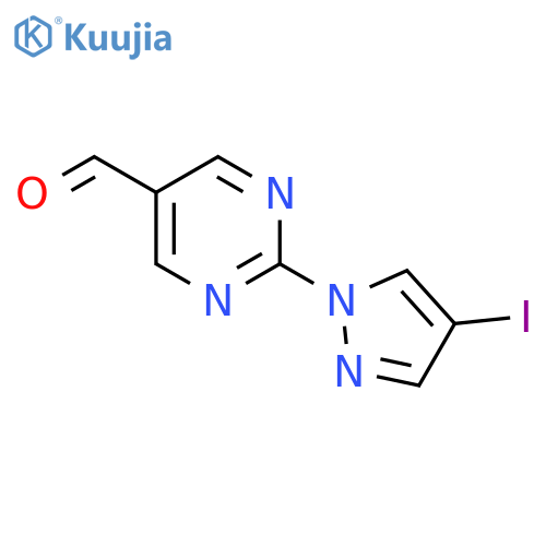 2-(4-Iodo-1h-pyrazol-1-yl)pyrimidine-5-carbaldehyde structure