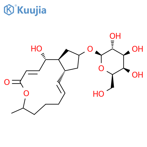 4H-Cyclopent[f]oxacyclotridecin-4-one,13-(b-D-galactopyranosyloxy)-1,6,7,8,9,11a,12,13,14,14a-decahydro-1-hydroxy-6-methyl-,[1R-(1R*,2E,6S*,10E,11aS*,13S*,14aR*)]- (9CI) structure