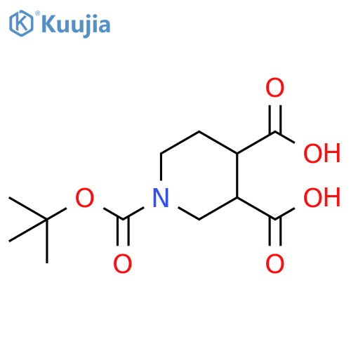 1-(tert-butoxy)carbonylpiperidine-3,4-dicarboxylic acid structure