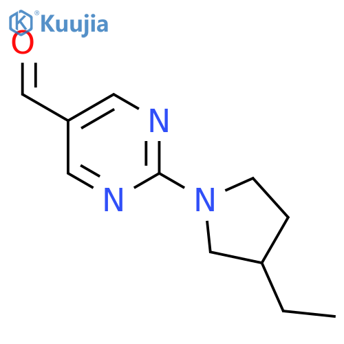 2-(3-Ethylpyrrolidin-1-yl)pyrimidine-5-carbaldehyde structure
