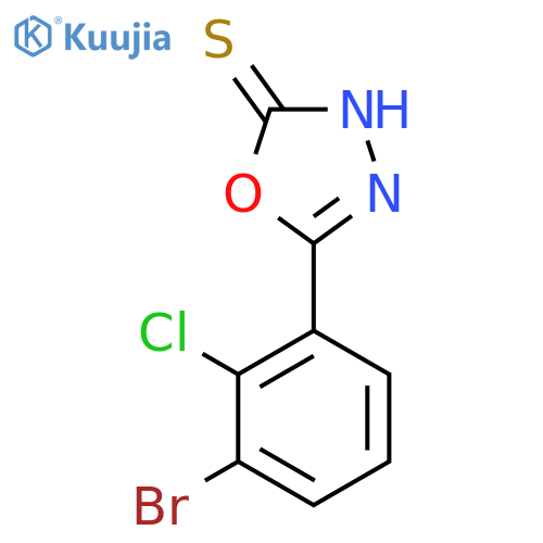 5-(3-bromo-2-chlorophenyl)-1,3,4-oxadiazole-2-thiol structure