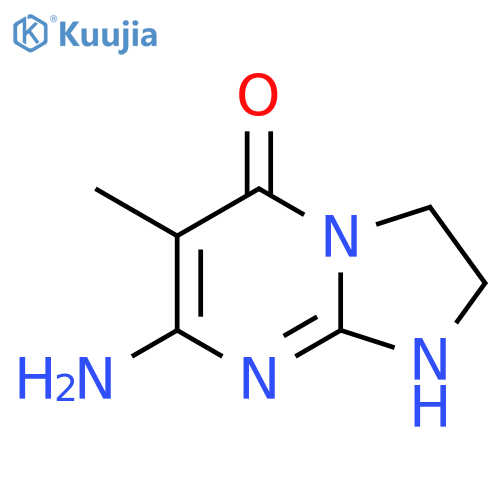 7-amino-6-methyl-1H,2H,3H,5H-imidazolidino1,2-apyrimidin-5-one structure
