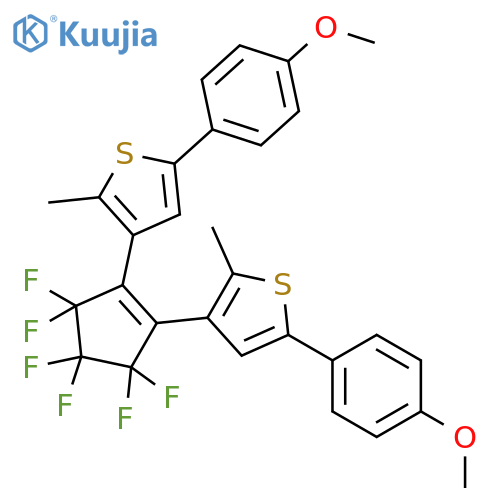Thiophene, 3,3'-(3,3,4,4,5,5-hexafluoro-1-cyclopentene-1,2-diyl)bis[5-(4-methoxyphenyl)-2-methyl- structure