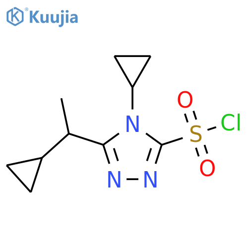 4-cyclopropyl-5-(1-cyclopropylethyl)-4H-1,2,4-triazole-3-sulfonyl chloride structure