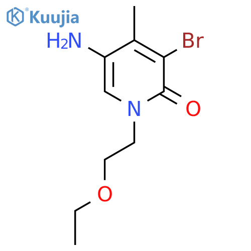 5-amino-3-bromo-1-(2-ethoxyethyl)-4-methyl-1,2-dihydropyridin-2-one structure