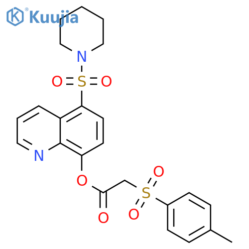 Acetic acid, [(4-methylphenyl)sulfonyl]-,5-(1-piperidinylsulfonyl)-8-quinolinyl ester structure