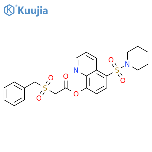 Acetic acid, [(phenylmethyl)sulfonyl]-,5-(1-piperidinylsulfonyl)-8-quinolinyl ester structure