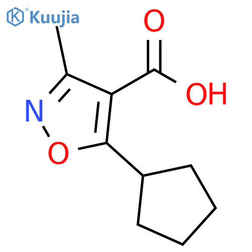 5-cyclopentyl-3-methyl-1,2-oxazole-4-carboxylic acid structure