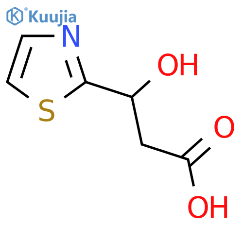 3-hydroxy-3-(1,3-thiazol-2-yl)propanoic acid structure