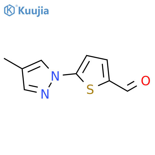 5-(4-methyl-1H-pyrazol-1-yl)thiophene-2-carbaldehyde structure