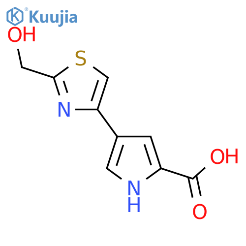 4-[2-(hydroxymethyl)-1,3-thiazol-4-yl]-1H-pyrrole-2-carboxylic acid structure