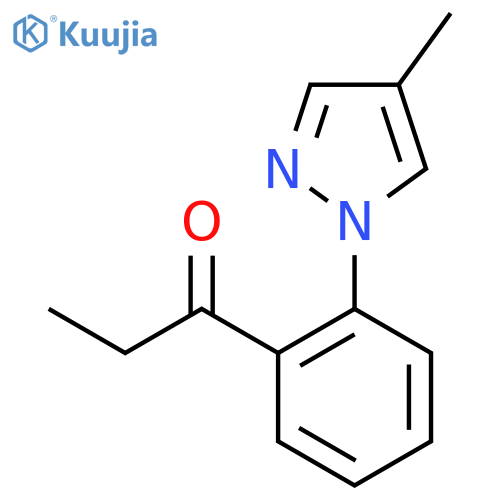 1-2-(4-methyl-1H-pyrazol-1-yl)phenylpropan-1-one structure