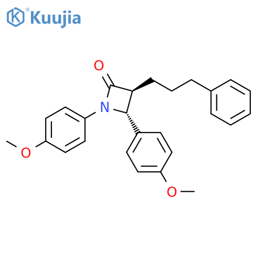 2-Azetidinone, 1,4-bis(4-methoxyphenyl)-3-(3-phenylpropyl)-, (3S,4R)- structure