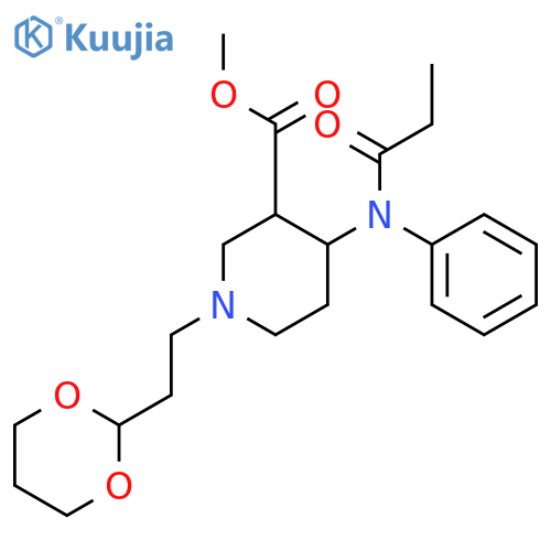 3-Piperidinecarboxylicacid, 1-[2-(1,3-dioxan-2-yl)ethyl]-4-[(1-oxopropyl)phenylamino]-, methyl ester structure