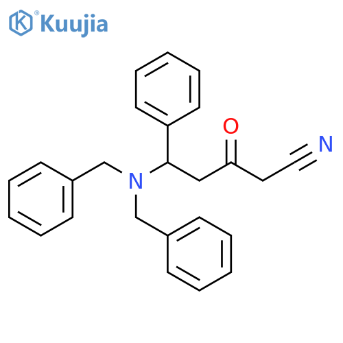 4S-4-Dibenzylamino-3-oxo-5-phenylpentanonitrile structure