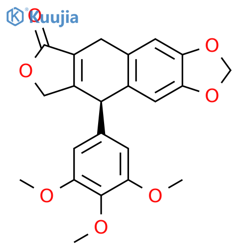 Furo[3',4':6,7]naphtho[2,3-d]-1,3-dioxol-6(8H)-one, 5,9-dihydro-9-(3,4,5-trimethoxyphenyl)-, (9R)- structure