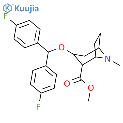 8-Azabicyclo[3.2.1]octane-2-carboxylicacid, 3-[bis(4-fluorophenyl)methoxy]-8-methyl-, methyl ester, (1S,2S,3S,5R)- structure