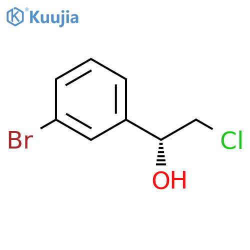 (1R)-1-(3-bromophenyl)-2-chloroethan-1-ol structure