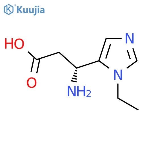 (3R)-3-amino-3-(1-ethyl-1H-imidazol-5-yl)propanoic acid structure