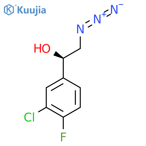 (1R)-2-azido-1-(3-chloro-4-fluorophenyl)ethan-1-ol structure