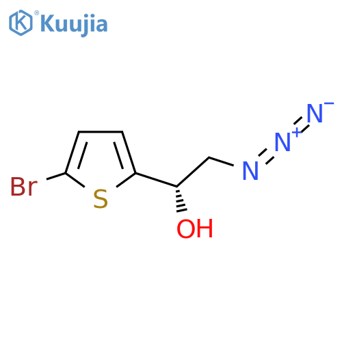 (1S)-2-azido-1-(5-bromothiophen-2-yl)ethan-1-ol structure