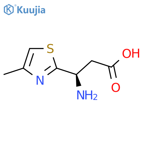(3R)-3-Amino-3-(4-methyl-1,3-thiazol-2-yl)propanoic acid structure