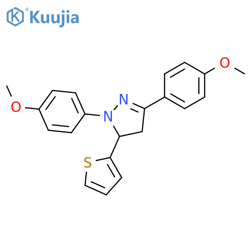 1H-Pyrazole, 4,5-dihydro-1,3-bis(4-methoxyphenyl)-5-(2-thienyl)- structure