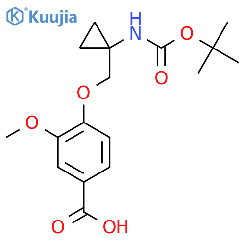 Benzoic acid, 4-1-(1,1-dimethylethoxy)carbonylaminocyclopropylmethoxy-3-methoxy- structure