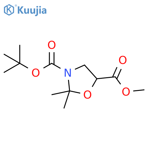 3-tert-butyl 5-methyl 2,2-dimethyloxazolidine-3,5-dicarboxylate structure